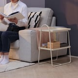 HATTÅSEN Bedside table/shelf unit, light beige