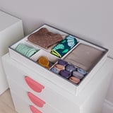 JÄTTEBJÖRN Sortierbox, weiß/grau, 50x35x9 cm