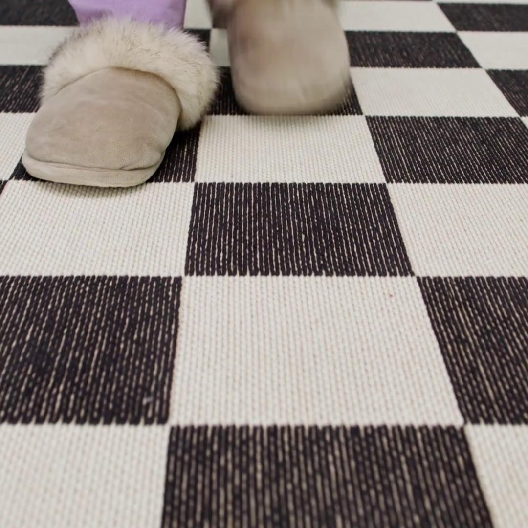 KLASSRUM クラスルム ラグ 平織り, ホワイト/ブラック, 133x195 cm - IKEA