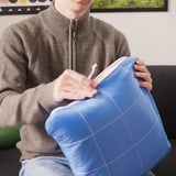 HYBRIDLÄRK Blanket/bag, dark blue/light blue, 130x190/40x40 cm