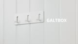 GALTBOX Rack with 3 hooks, self-adhesive/white