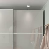 HOKKSUND Pair of sliding doors, high-gloss light grey, 150x236 cm