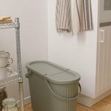 DAMMÄNG Bin with lid, dark grey, 8 l