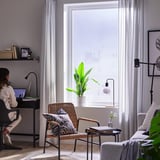 ROSENROBINIA Sheer curtains, 1 pair, light grey/with heading tape, 145x300 cm