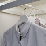 PAX / MEHAMN Wardrobe combination, white double sided/white white stained oak effect, 200x43x236 cm