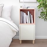 EKET Cabinet combination with legs, white/white stained oak effect, 35x35x80 cm