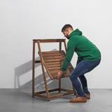 DJUPÖN Folding table, brown