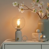 ÅSKMULLER Table lamp, dimmable light grey, 24 cm