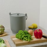 FARMARKVAST Bin with lid for organic waste, grey-green, 4 l