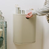 GÅRDSBUTIK Bin with lid, grey-beige, 21 l