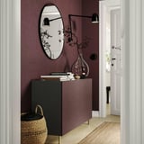 BESTÅ Storage combination with doors, dark grey/Västerviken/Stubbarp dark grey, 120x42x74 cm