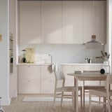 METOD Armoire pour réfrig./congélateur, blanc/Havstorp beige, 60x60x140 cm