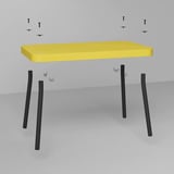 SONHULT Nest of tables, set of 2, yellow/birch effect