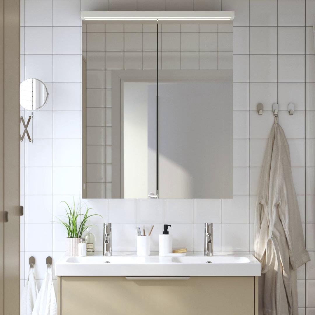 LETTAN レッタン ミラーキャビネット 扉付き, ミラー調/ミラーガラス