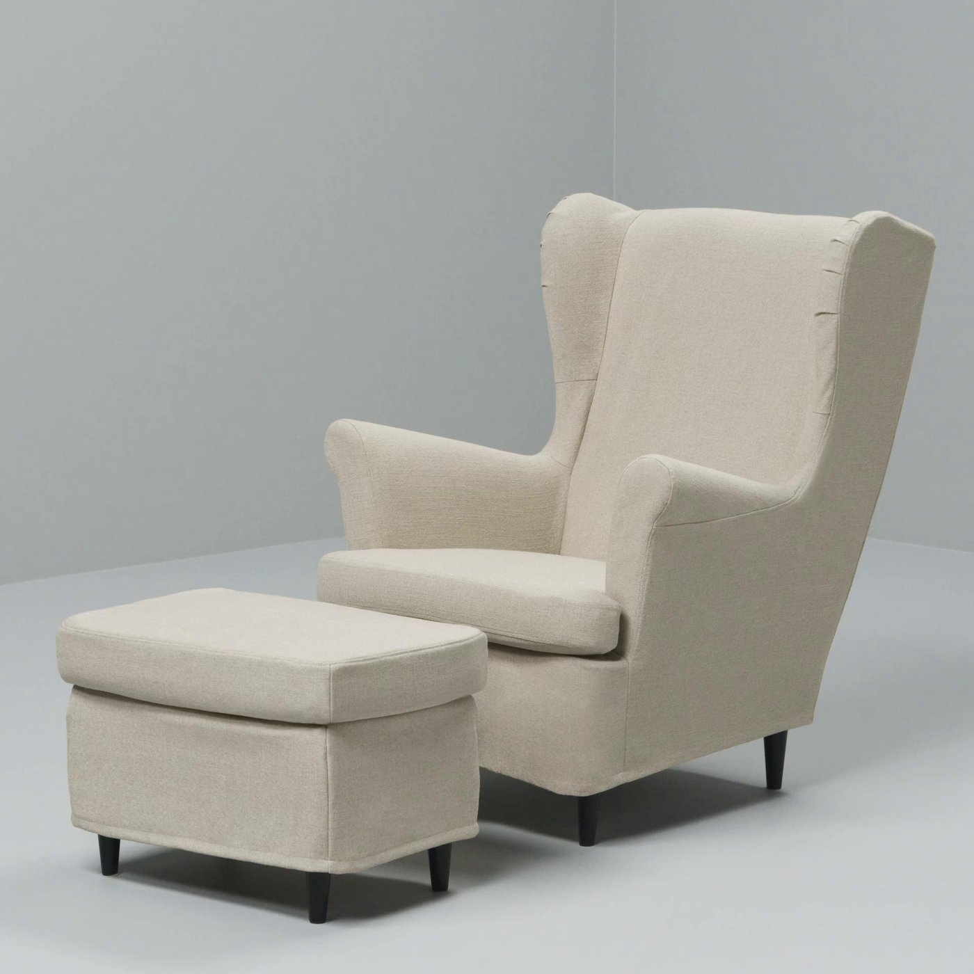 IKEA オットマン strandmon ストランドモン ベージュカバー付 STRANDMON ストランドモン オットマン, ケーリンゲ ベージュ - IKEA