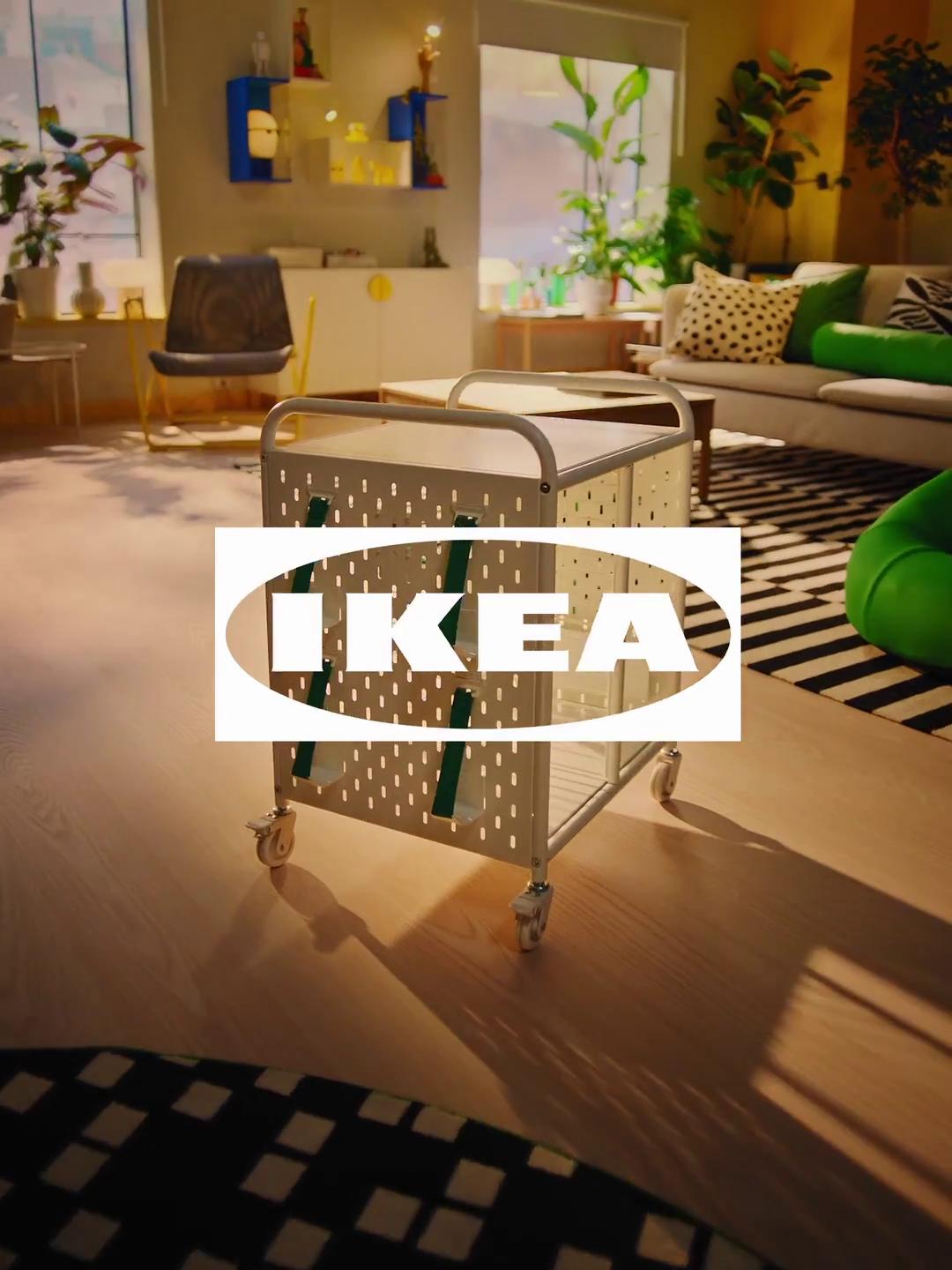 BRÄNNBOLL ブレンボール シェルフユニット キャスター付き, ホワイト