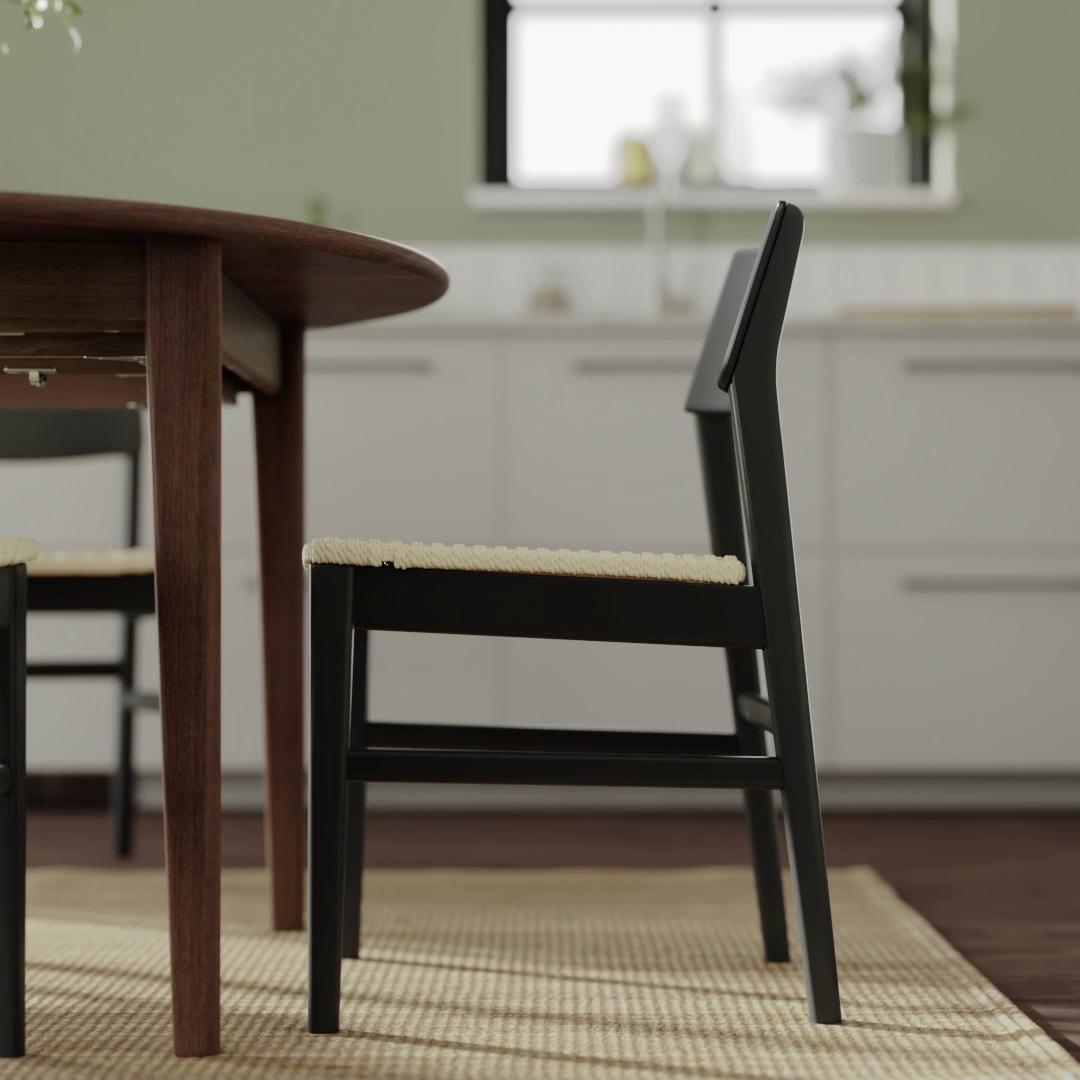 SKANSNÄS / SKANSNÄS table and 4 chairs, brown beech/black beech