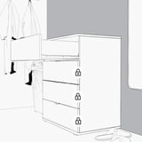 KILBERGET Commode à 5 tiroirs, blanc/fonction ouverture/fixation, 29 7/8x40 1/8 "