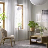 LILL Perdele, set 2 buc, alb/cu tiv pentru baghetă, 280x300 cm