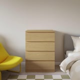 STORKLINTA 4-drawer chest, oak effect/anchor/unlock function, 27 1/2x18 7/8x38 5/8 "