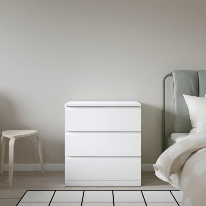 STORKLINTA 3-drawer dresser, white/anchor/unlock function,  271/2x187/8x291/2" - IKEA