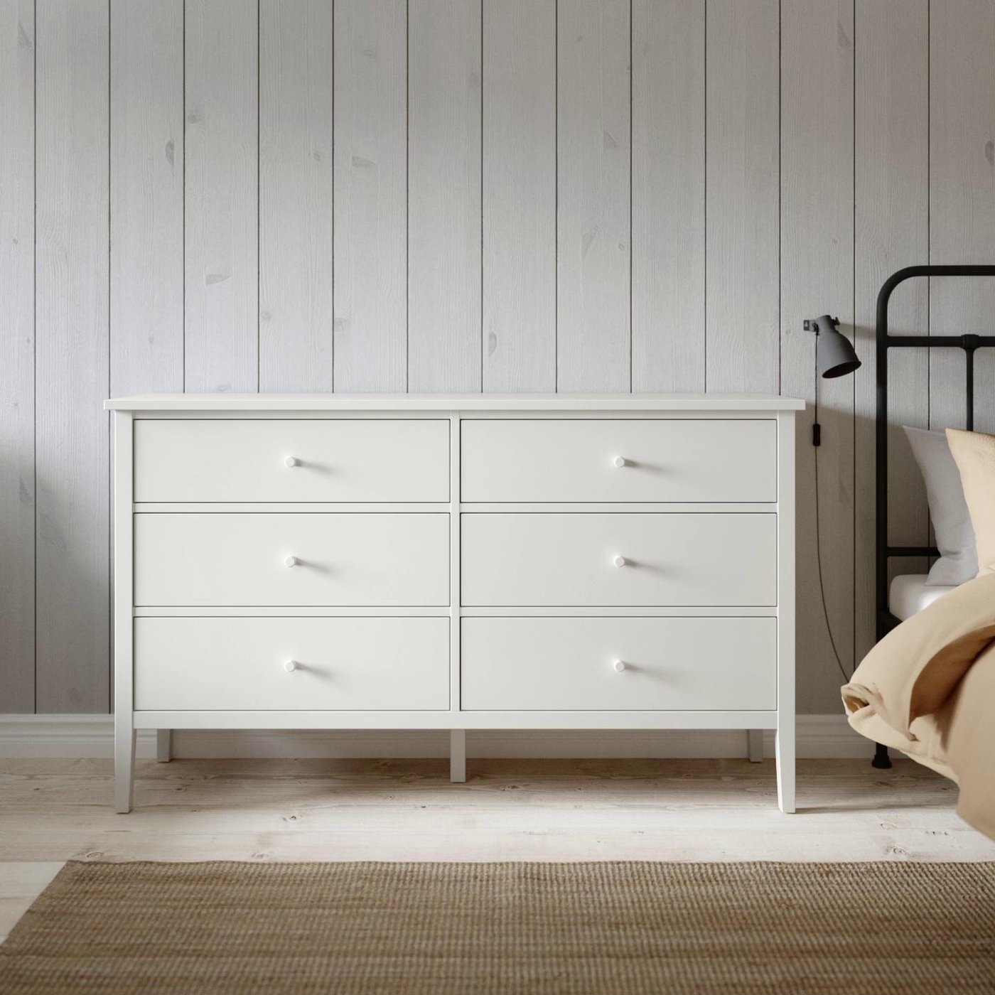GULLABERG 6-drawer dresser, white/anchor/unlock function