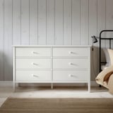 GULLABERG Commode à 6 tiroirs, blanc/fonction ouverture/fixation, 66 1/8x18 7/8x39 3/8 "