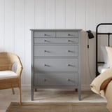 GULLABERG Chest of 6 drawers, grey/anchor/unlock-function, 89x48x122 cm