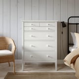 GULLABERG 6-drawer chest, white/anchor/unlock-function, 35x18 7/8x48 "