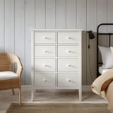 GULLABERG Chest of 8 drawers, white/anchor/unlock-function, 89x48x122 cm