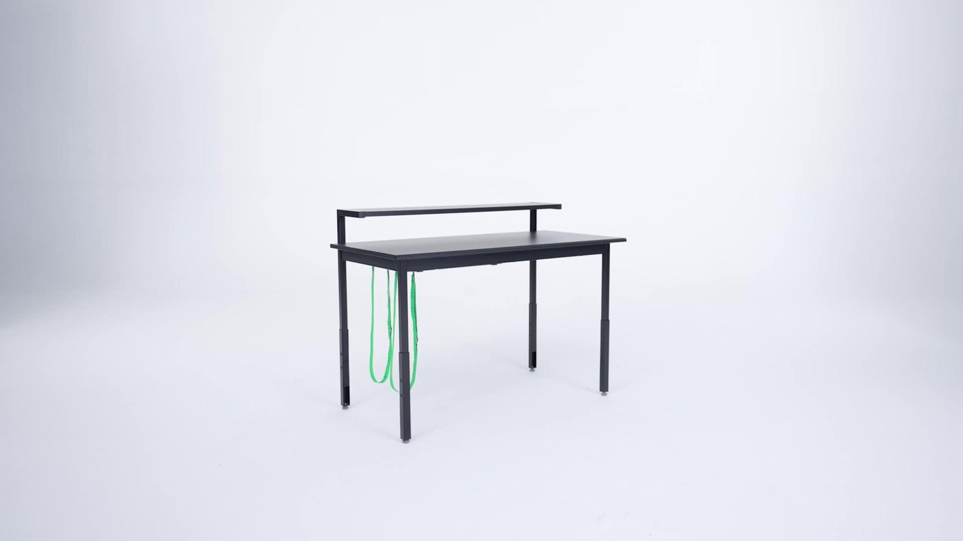 UTVISNING gaming desk with shelf, black, 471/4x235/8