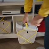 BRÄNNBOLL Panier, gris/jaune, 30x33x30 cm