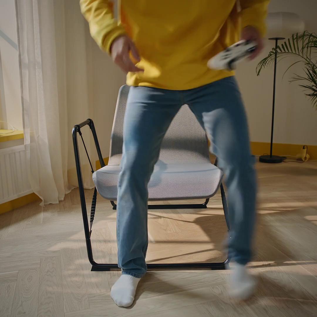 BRÄNNBOLL gaming easy chair, gray/bright yellow - IKEA