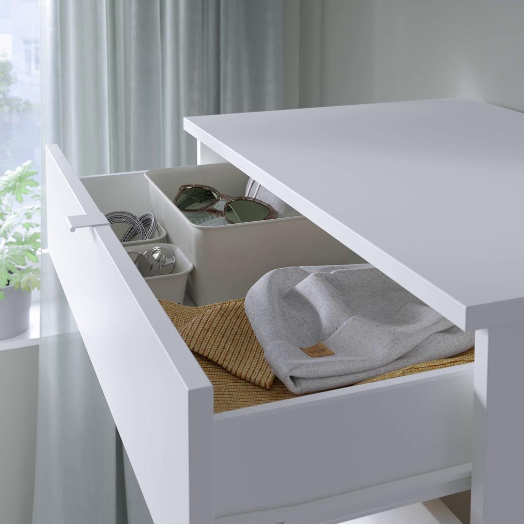 VIHALS ヴィーハルス チェスト（引き出し×6）, ホワイト/転倒防止機能