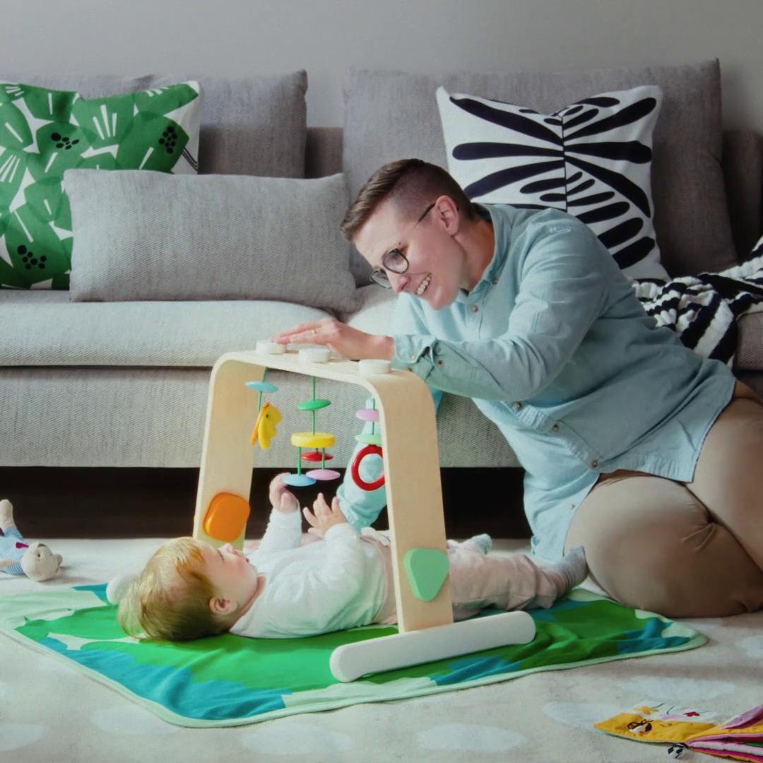 LEKA baby gym, birch plywood/multicolor - IKEA