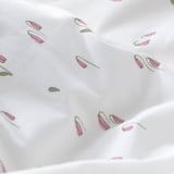 GULDVÄVARE Duvet cover 1 pillowcase for cot, white/floral pattern, 110x125/35x55 cm