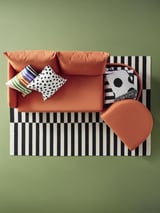 LINDÅKRA 2er-Bettsofa, Knisa leuchtend orange