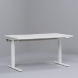 MITTZON Desk sit/stand, electric black stained ash veneer/black white, 140x60 cm