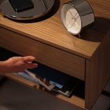 VIKHAMMER Bedside table, walnut veneer, 60x39 cm