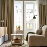 BENGTA Block-out curtain, 1 piece, beige/with heading tape, 210x250 cm