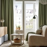 BENGTA Block-out curtain, 1 piece, green/with heading tape, 210x250 cm