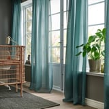 STENFRÖ Langsir nipis, 1 pasang, firus/dengan pita tendas, 145x250 cm