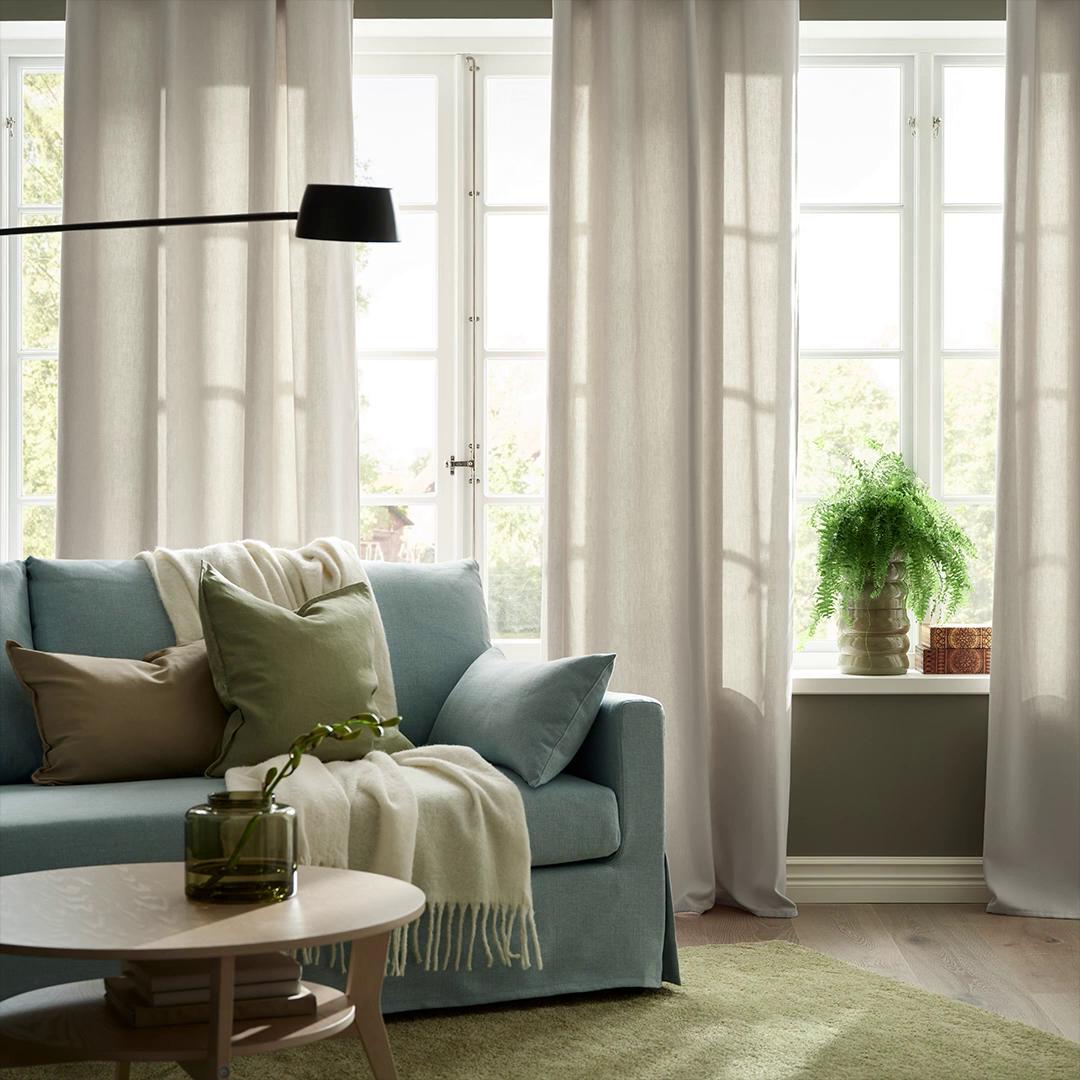 GINSTMOTT ギンストモット 遮像・採光カーテン 1組, ベージュ