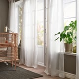 STENFRÖ Sheer curtain, 1 piece, white/with heading tape, 300x250 cm