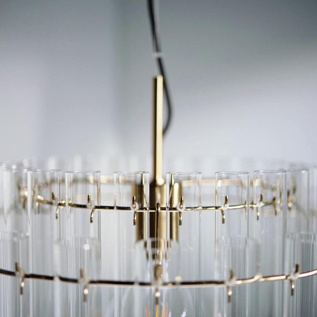 STOCKHOLM 2025 pendant lamp, glass/brass-plated, 54 cm (21