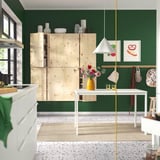 VIHALS / VIHALS Table et 6 chaises, blanc/vert Tibbleby gris vert, 120/180x74 cm