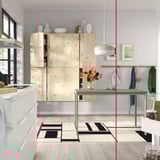 VIHALS / VIHALS Tavolo e 4 sedie, verde/verde Tibbleby grigio-verde, 120/180x74 cm
