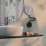 EKFÄNN Mirror with built-in light, dimmable wall mounted/black
