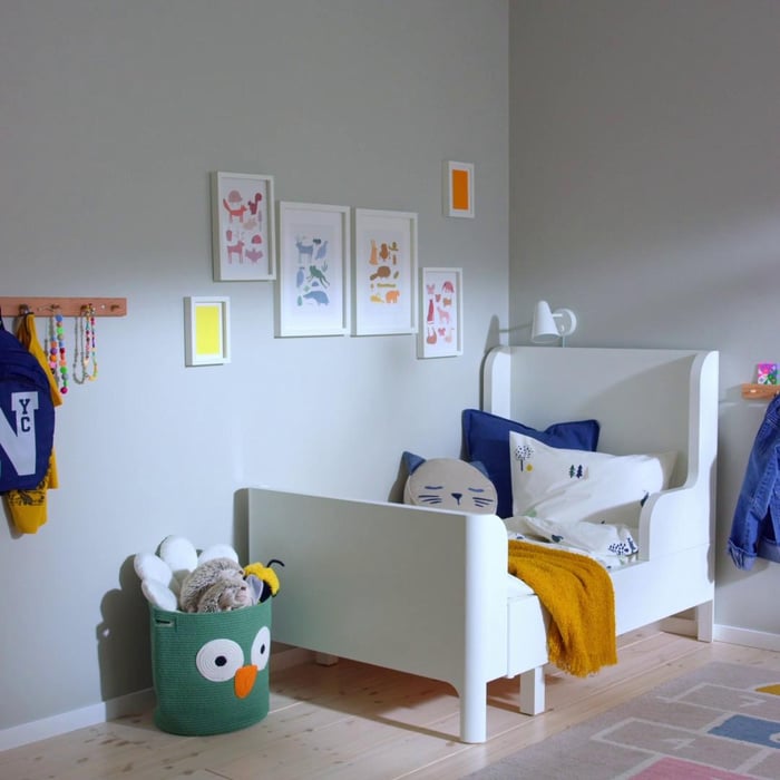 BUSUNGE ブースンゲ 伸長式ベッド, ホワイト, 80x200 cm - IKEA