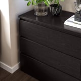 MALM Commode 6 tiroirs, brun noir, 80x123 cm